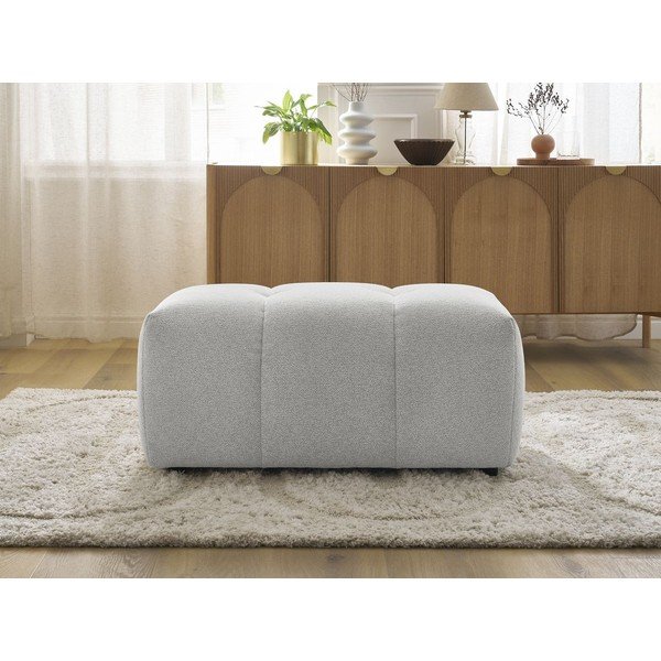 Jasnoszary podnóżek z tkaniny szenilowej Roxelane – Bobochic Paris-image-4