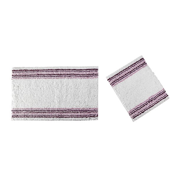 Zestaw 2 dywaników łazienkowych w fioletowe paski Home de Bleu
