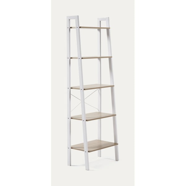 Biało-naturalny regał w dekorze dębu 56x172x32 cm Aarhus – Kave Home-image-3