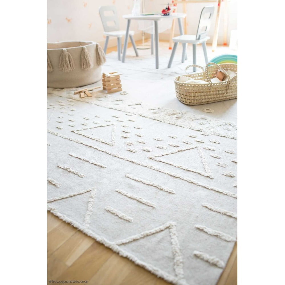 Biały bawełniany dywan tkany ręcznie odpowiedni do prania 170x240 cm Tribu Natural – Lorena Canals (zdjęcie 7)