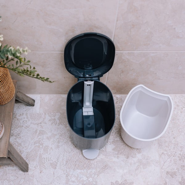 Ciemnoszary plastikowy kosz na śmieci z pedałem 3,5 l – Addis-image-2