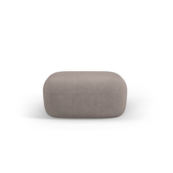 Jasnobrązowy puf z materiału bouclé Jenny – Micadoni -image-1