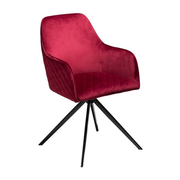 Czerwone krzesło z podłokietnikami DAN–FORM Denmark Twine Velvet