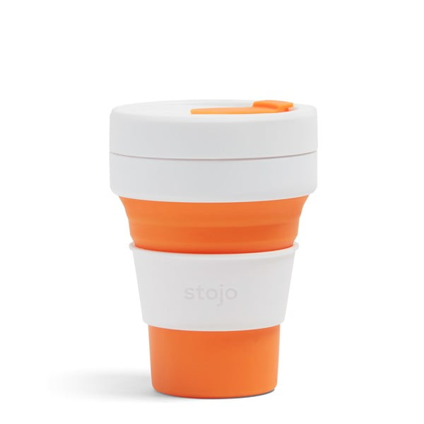 Biało-pomarańczowy składany kubek Stojo Pocket Cup, 355 ml