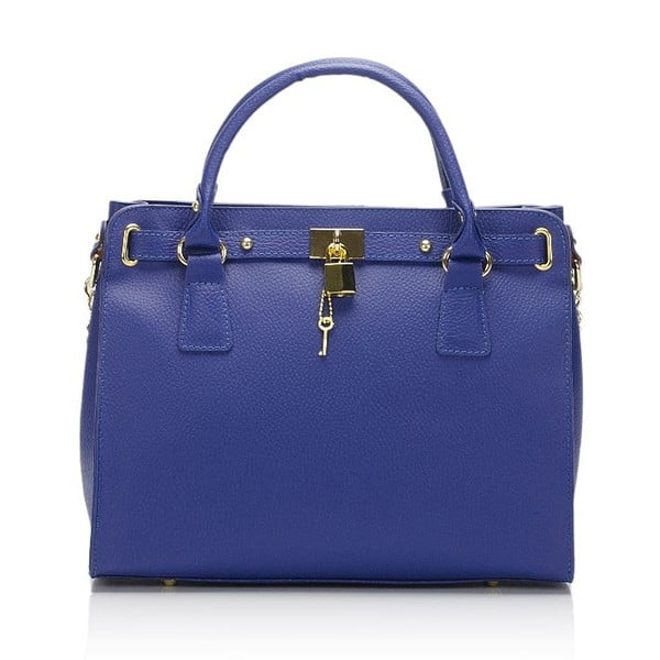 Niebieska torebka skórzana Giulia Massari Blue