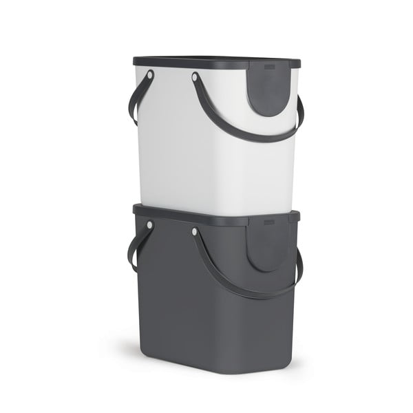 Kosz z plastiku z recyklingu na śmieci do segregacji 25 l Albula – Rotho-image-4