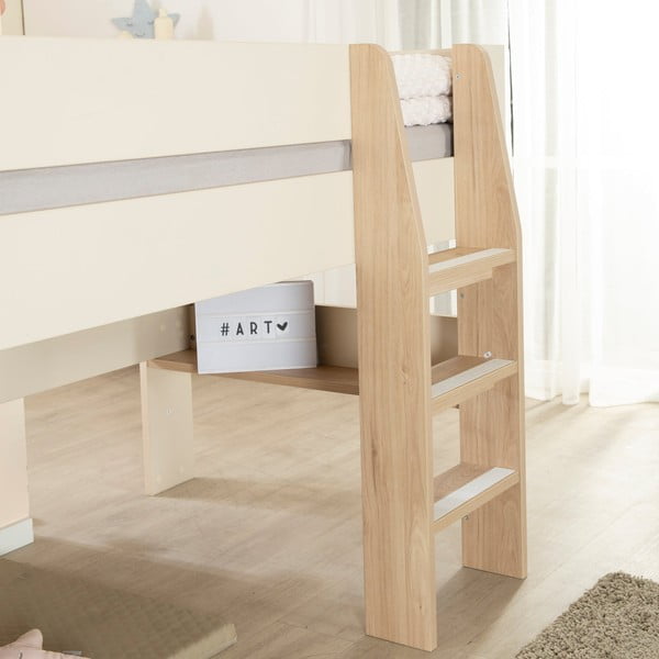 Beżowe podwyższone łóżko dziecięce bez stelaża 90x200 cm Loft – Roba-image-4