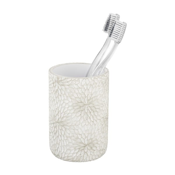 Kubek na szczoteczki do zębów z żywicy polimerowej w biało-złotym kolorze Montalfano – Wenko-image-3