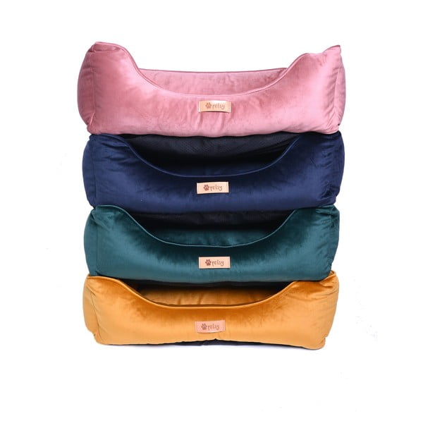 Różowe aksamitne legowisko 65x50 cm Royal – Petsy-image-2