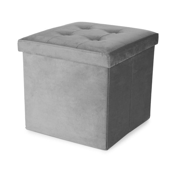 Szary aksamitny puf – Compactor-image-2