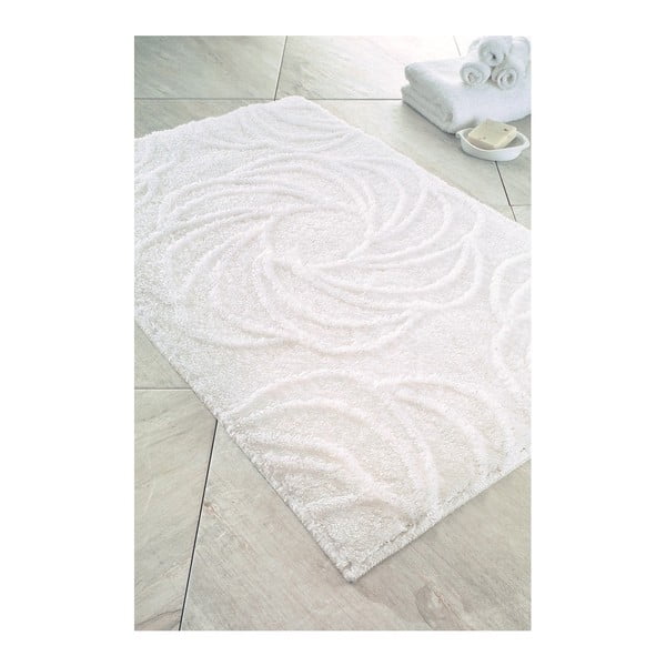 Biały dywanik łazienkowy Confetti Afrodis, 60x100 cm