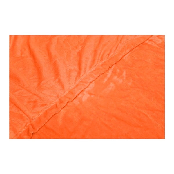 Pomarańczowe dwuosobowe prześcieradło z mikropluszu My House, 180x200 cm-image-1