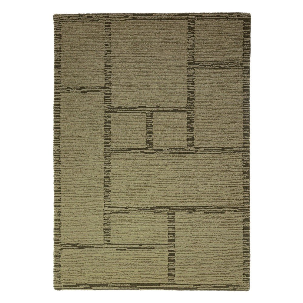 Zielony wełniany dywan tkany ręcznie 140x200 cm Harris Modula Wool – Flair Rugs