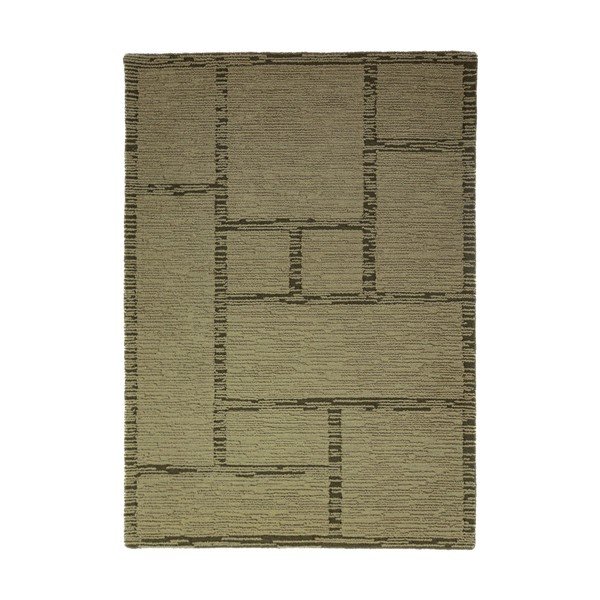 Zielony wełniany dywan tkany ręcznie 160x230 cm Harris Modula Wool – Flair Rugs