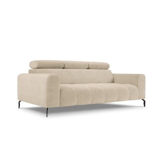 Beżowa sofa z funkcją relaks z aksamitną powierzchnią Milo Casa Nico