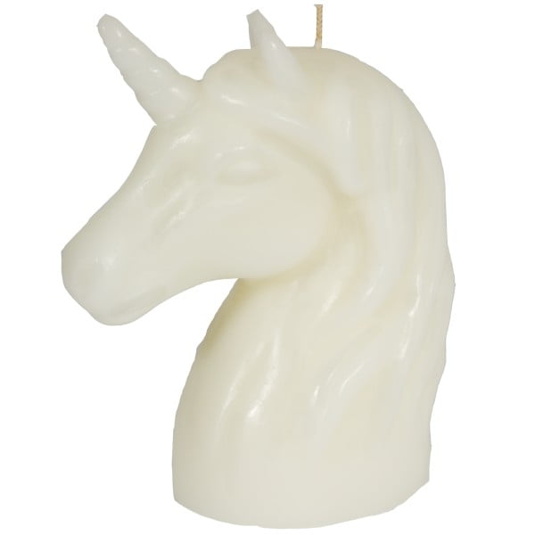 Biała świeczka Fisura Unicorn