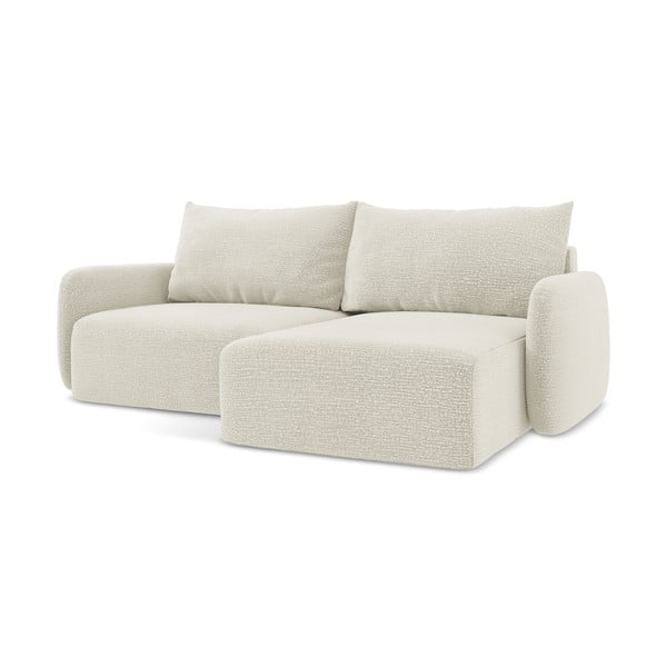 Kremowy rozkładany/ze schowkiem narożnik (prawostronny) Kalena – Makamii-image-1