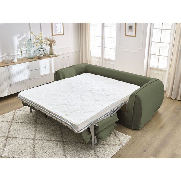 Zielona sofa do spania/rozkładana 216 cm Archimede – Bobochic Paris-image-1