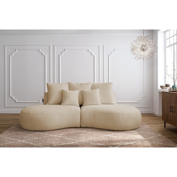 Beżowa sofa z materiału bouclé 260 cm Saint-Germain – Bobochic Paris-image-1