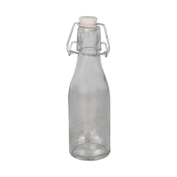 Butelka szklana w koszyku wiklinowym Antic Line Verre, wys. 18,5 cm