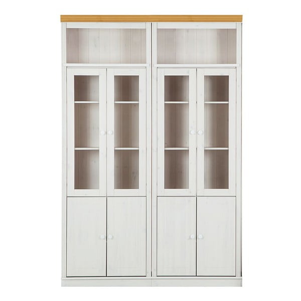 Biała witryna z litego drewna sosnowego 148x223 cm Anita – Støraa