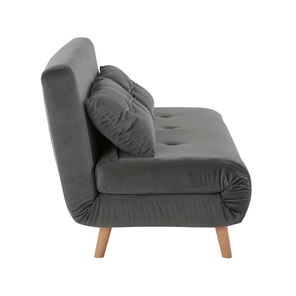 Szara aksamitna sofa 125 cm Magalli – Støraa-image-1