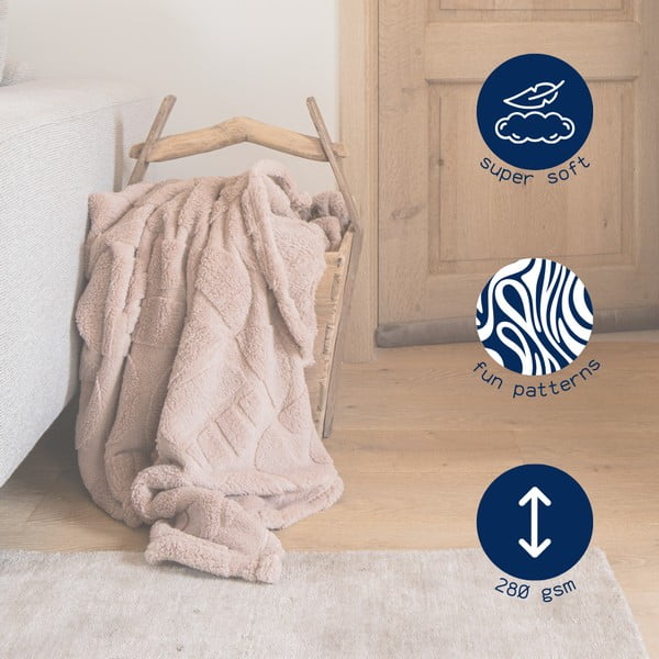 Niebieski koc z mikropluszu 150x200 cm Rena – Tiseco Home Studio-image-4