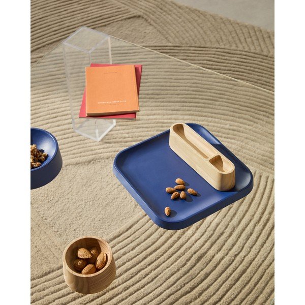 Ciemnoniebiesko-naturalne drewniane miski do serwowania zestaw 4 szt. Bletz – Kave Home-image-2