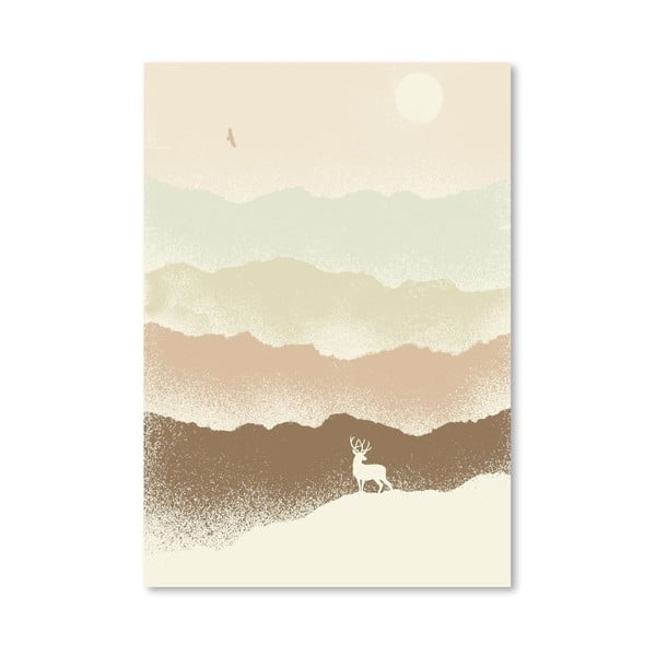 Plakat Deer Mountain od Florenta Bodart, 30x42 cm