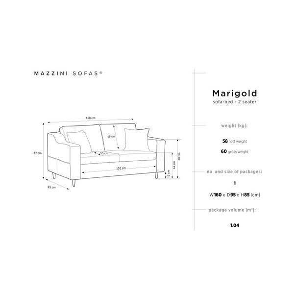Ciemnoniebieska sofa 2-osobowa Mazzini Sofas Marigold-image-4