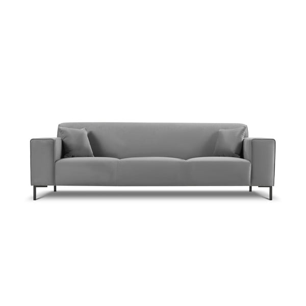 Jasnoszara aksamitna sofa Cosmopolitan Design Siena
