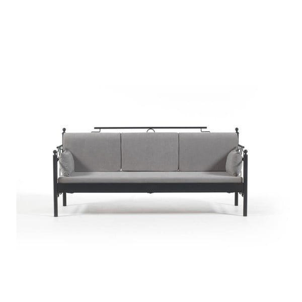 Szara 3-osobowa sofa ogrodowa Halkus, 76x209 cm