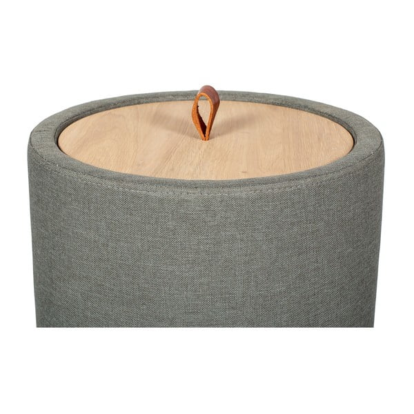 Zielonoszary stolik ze zdejmowanym blatem z drewna dębowego Askala Ibisco, ⌀ 36 cm-image-3