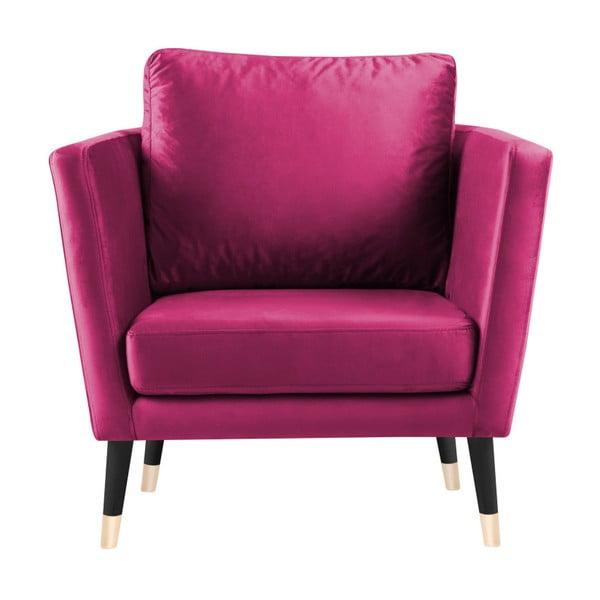 Różowy fotel z czarnymi nogami Paolo Bellutti Julia