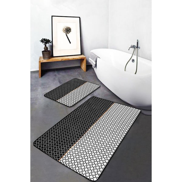 Ciemnoszare dywaniki łazienkowe zestaw 2 szt. 100x60 cm – Minimalist Home World-image-1
