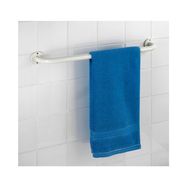 Biały uchwyt ścienny do łazienki Wenko Basic, 60 cm-image-2