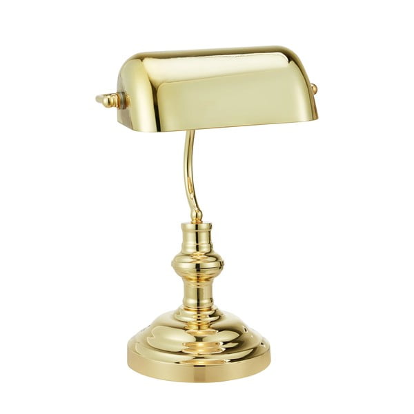 Lampa stołowa w kolorze mosiądzu ze szklanym kloszem (wysokość 42 cm) Bankers – Markslöjd