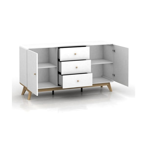 Biała niska komoda 140x75 cm Caitlin – Støraa-image-3