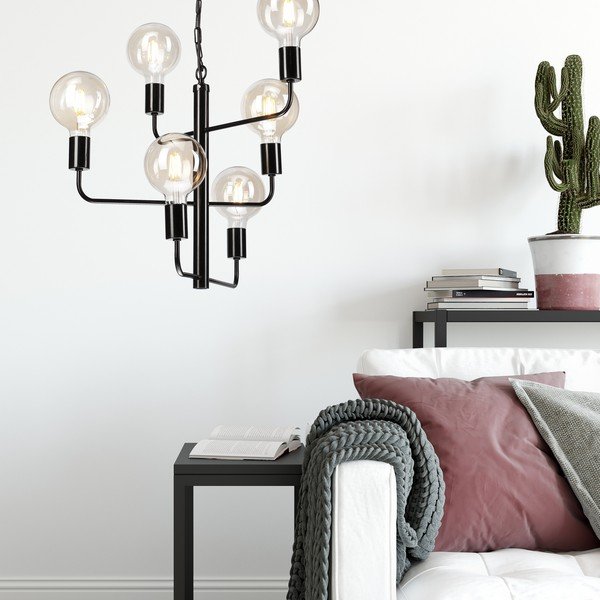 Czarna lampa wisząca − LAMKUR-image-2