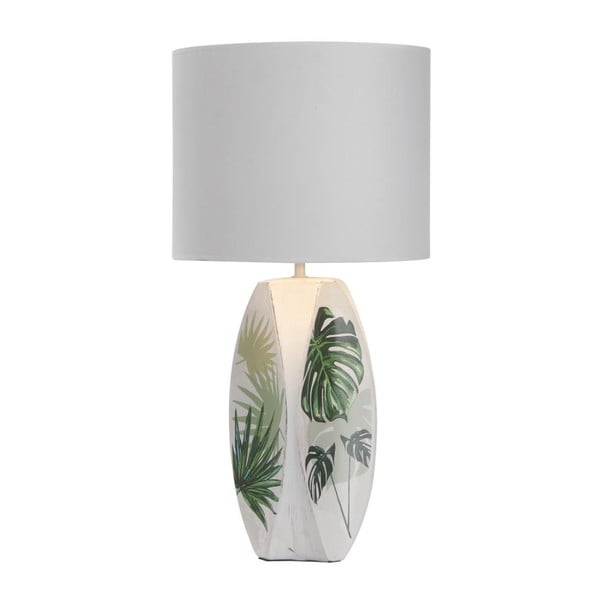 Biało-zielona lampa stołowa z tekstylnym kloszem (wys. 59 cm) Palma – Candellux Lighting