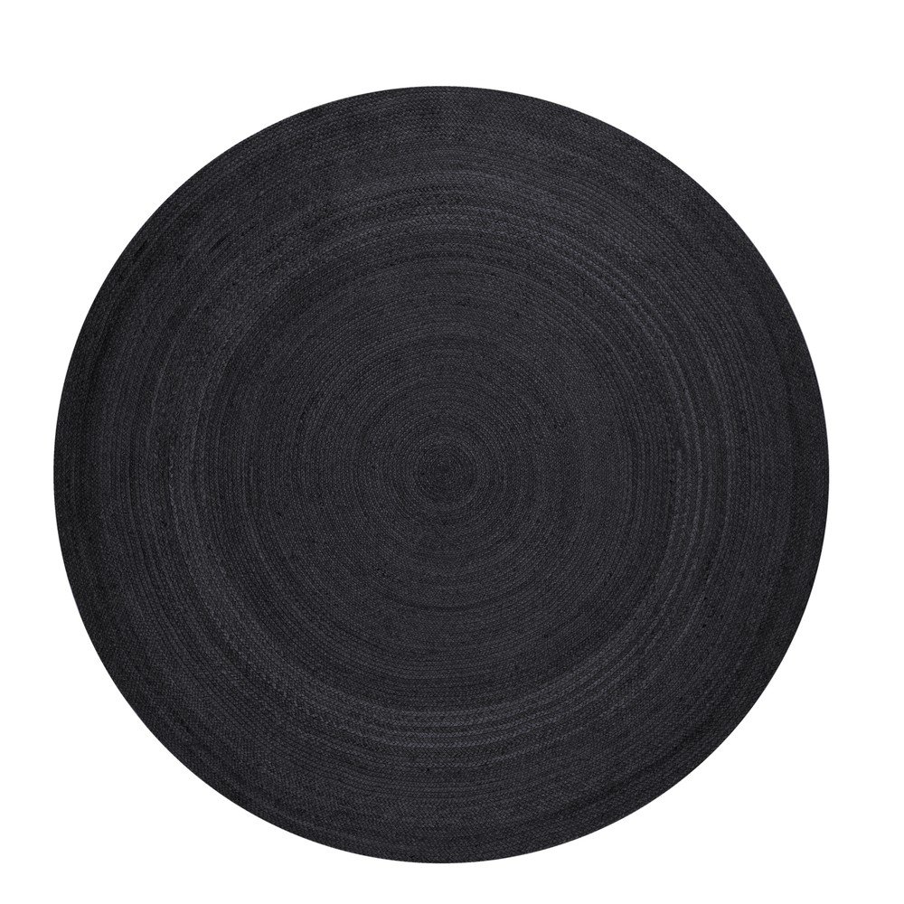 Czarny okrągły dywan z juty dwustronny/tkany ręcznie ø 200 cm Braided – Hanse Home