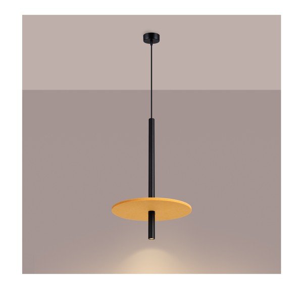 Żółta/beżowa metalowa lampa wisząca ø 30 cm Rilu – Sollux-image-2