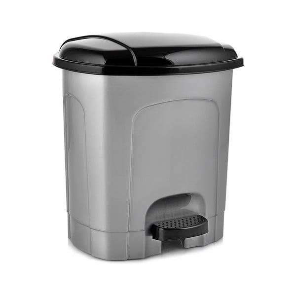 Szary plastikowy kosz na śmieci z pedałem 3 l – Orion