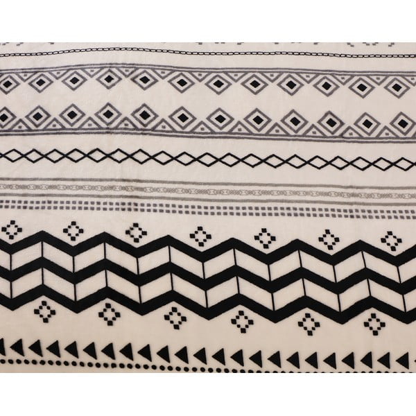 Czarno-kremowa pościel jednoosobowa z mikropluszu 140x200 cm – My House-image-2