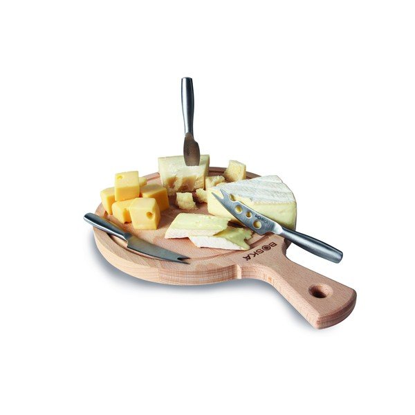 Zestaw okrągłej deski do krojenia/serwowania i 3 nożyków do serów Boska Cheese Set Amigo Round-image-1