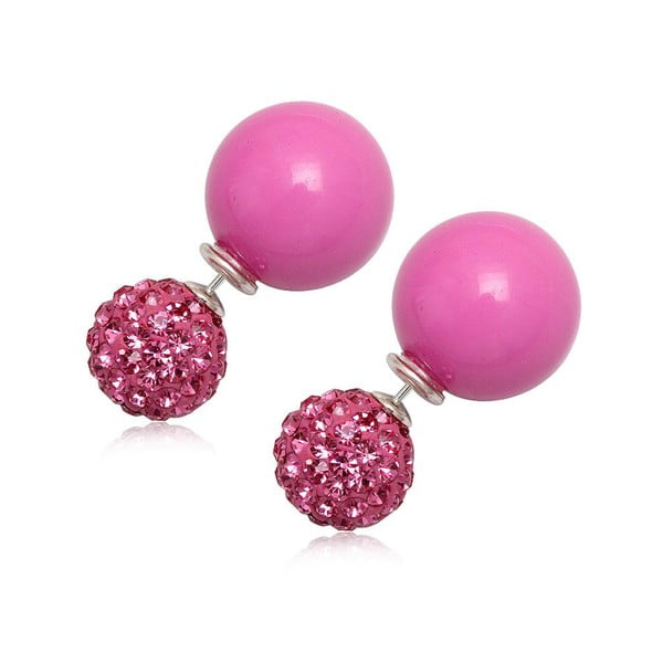 Kolczyki Double Pearl Pink