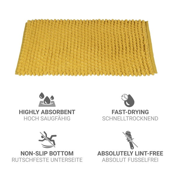 Żółty tekstylny dywanik łazienkowy 50x80 cm Solivo – Wenko-image-4