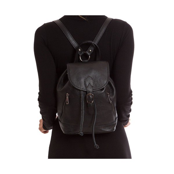 Czarny skórzany plecak Isabella Rhea no. 1200-image-2