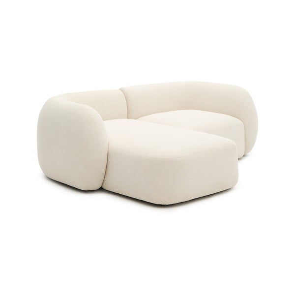 Kremowy narożnik z tkaniny szenilowej (lewostronny/z szezlongiem) Martina – Kave Home-image-2