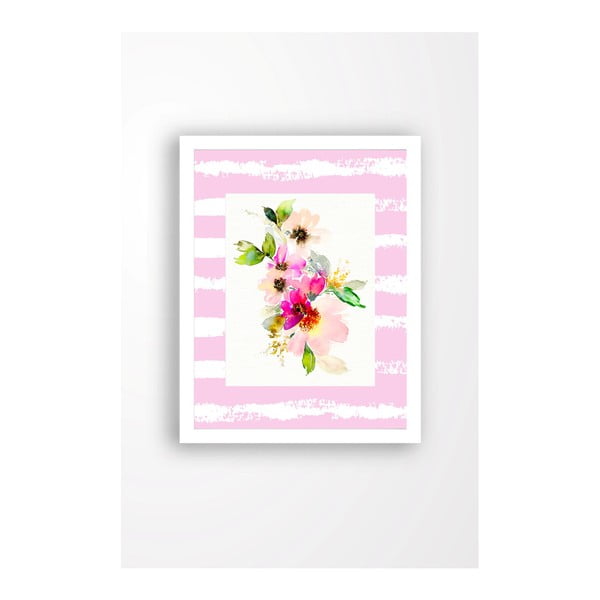 Obraz na płótnie w białej ramie Tablo Center Pink Garden, 29x24 cm